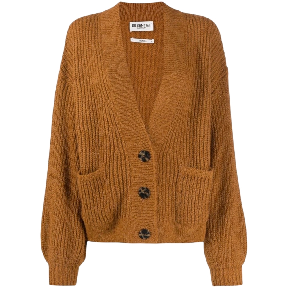 Essentiel Antwerp Mohair-Blend Relaxed Cardigan – Minimalist Cozy Knit – Size XS